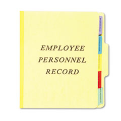 Vert Personnel Folder, 2" Exp, 1/3 Cut, 5-Pkt, Ltr, 20pt, YW