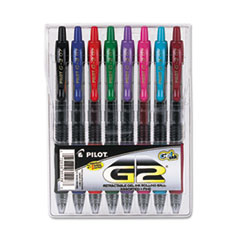Gel Pen,Retractable/Refillable,Fine Point,8/PK,AST Ink