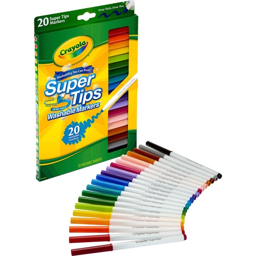 Washable Markers, Super Tip, 20/PK, Assorted