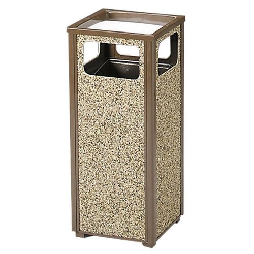 Sand Urn Litter Receptacle, 12 Gallon, 13-1/2"Sqx32"H,Brown