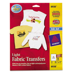 Iron-On T-Shirt Transfers, f/Light Fabric, 18/PK, 8-1/2"x11"