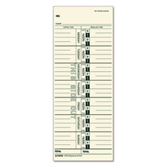 Weekly Time Card, 3-1/2"x9", 500/BX Days Printed on Card