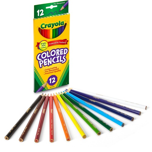 Colored Pencils, 3.3mm Lead, 12/ST, Assorted