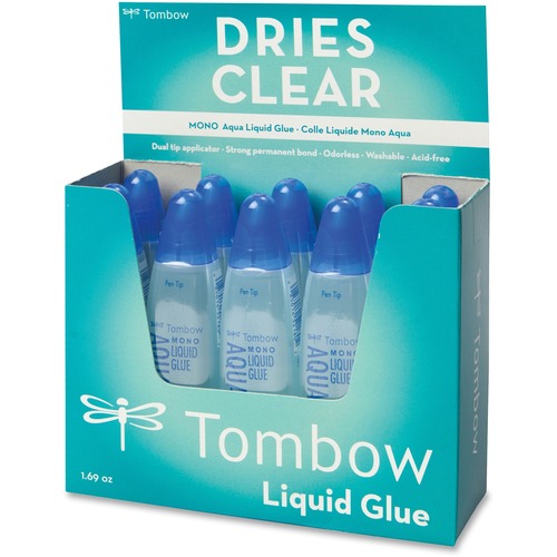 Liquid Glue, Twin Lip Dispenser, Permanent, 1.69 oz, Clear