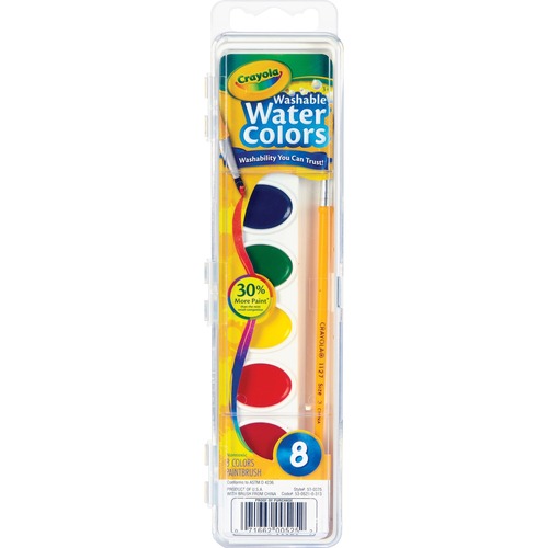 Washable Watercolor Set, Oval Pans, 8-Color, 1 Set