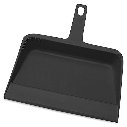 Dust Pan, Heavy-Duty Plastic, 12", Black