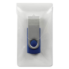 USB Flash Drive Pocket, Poly,Self-Adhesv,2"x3-9/16", 6/PK,CL