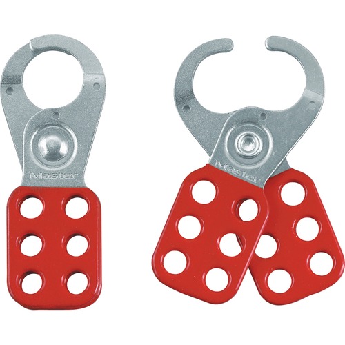 Safety Hasp, Accepts up to 6 Padlocks, Red