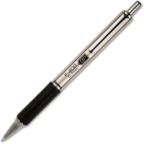 Ballpoint Pen,Retract.,.7mm,Black Ink,Stainless Steel