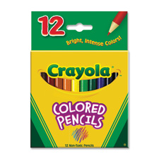 Colored Pencils, 12 Ct, 3.3mm Tip, Half Length, Asst