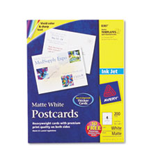 Inkjet Postcard,Perforated,5-1/2"x4-1/4",200/BX,Matte,WE