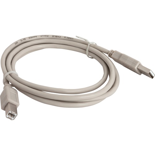 A-B USB 2.0 Cable, Plug and Play, 6', Gray