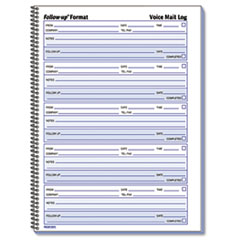 Follow Up Voice Mail Log Book,10-5/8"x8" Detached Form Sz,WE