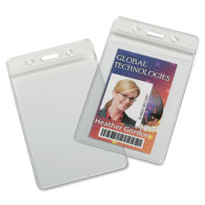 Resealable Badge Holders, 25/BX, Clear