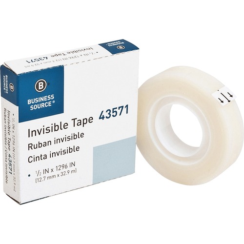 Invisible Tape Refill, 1" Core, 1/2"x1296", 1/RL, Clear