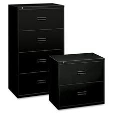 Lateral File, 4-Drawer, 36"x19-1/4"x53-1/4", Black