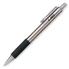 Ballpoint Pen,Retract.,0.7mm,1/PK,Black Ink,Stainless Steel