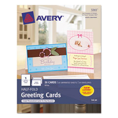 Greeting Cards, Inkjet, 5-1/2"x8-1/2", 20/BX, Matte White