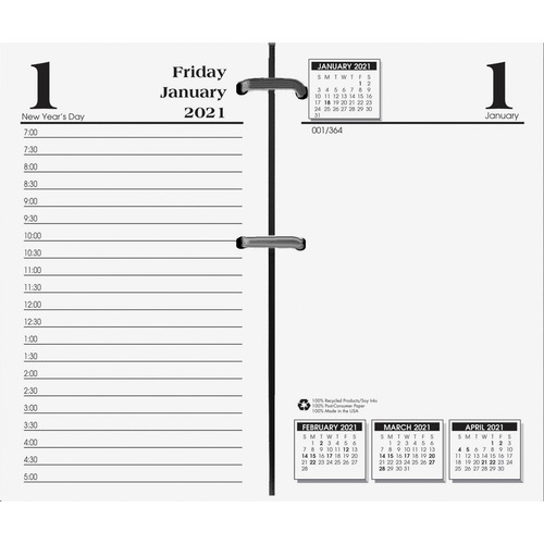 Economy Desk Calendar Refill,12Mths Jan/Dec,Rld,3-1/2"x6",WE