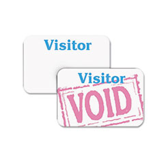 Self-Expiring Visitor Badges, Self-Adhesive, 3"x2", 100/BX