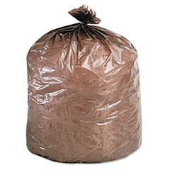 Biodegradable Trash Bags,39 Gal,1.10 ml,33"x44",40/BX,Brown