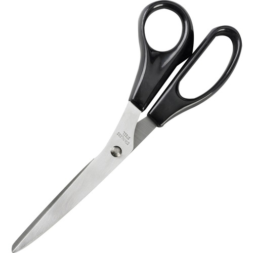 Stainless Steel Scissors, Bent, 8"L, Black Handles