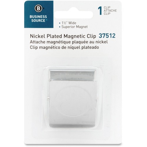 Magnetic Metal Clip, Small, 1.50", 12/PK, Chrome
