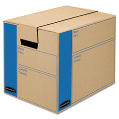 Moving Boxes, Small, 12"x16"x12", 10/CT, Kraft/Blue