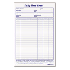 Daily Time Sheets, 6"x9-1/2", 100 Sheets/Pad, 2PD/PK, White