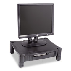 Standard Monitor Stand,w/Remvable Drwr,17"x13-1/4"x6-1/2",BK