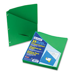 Project Folder,w/Slash Pocket,3-HP,LTR,25/PK,Green