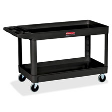 Shelf Utility Cart, 4" Casters, 32.4"x25.6"x40.2", Black