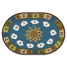 Sunny Day Learn and Play Rug, Nature, Oval, 4'x6'
