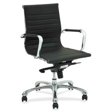 Modern Mid Back Chair, 25"x26"x38", Black