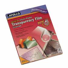 Inkjet Transparency Film, 8-1/2"x11", 50/BX, Clear
