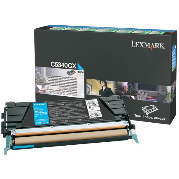Genuine OEM Lexmark C5340CX High Yield Cyan Return Program Laser Toner Cartridge (7000 page yield)