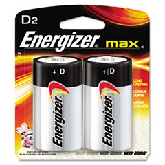 Energizer Alkaline Battery, "D" Size, 2/PK