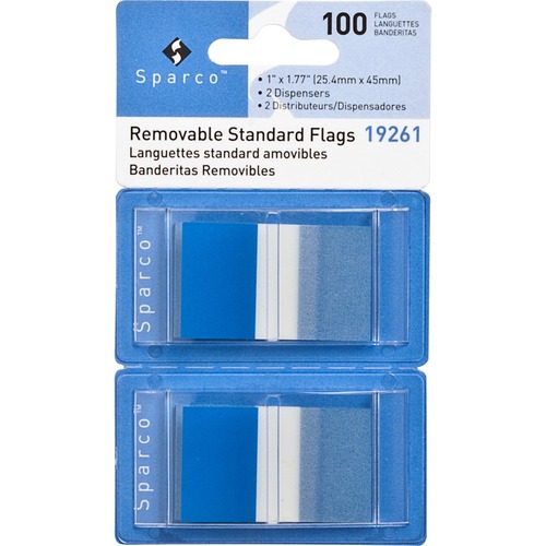 Pop-up Removable Standard Flags, 1", 100/PK, Blue