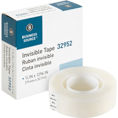 Invisible Tape, Refill Roll, 1" Core, 3/4"x1296", Clear