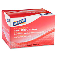 Stir Stcks/Straws, Plastic, f/Hot/Cold,40BX/CT, 5-1/2",WE/RD
