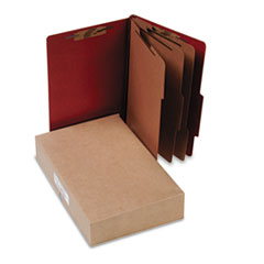 Classification Folders, 4" Exp,Legal,3 Partition, Earth Red