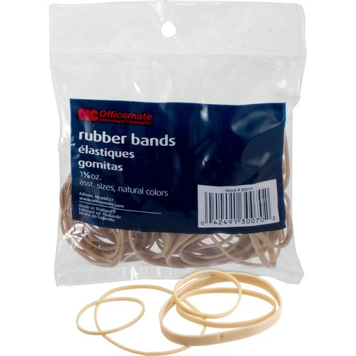 Rubber Bands, 1-3/8 oz., Assorted Sizes, Natural