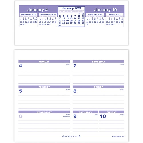 Desk Calendar, w/ Base, 12 Mths Jan-Dec, 5-5/8"x7", Black