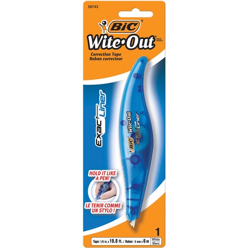 Wite-Out Correction Tape Pen, 1/5"x19.8', Blue