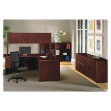 Small Office Desk, B/F, 48"x30"x29-1/2", Mahogany