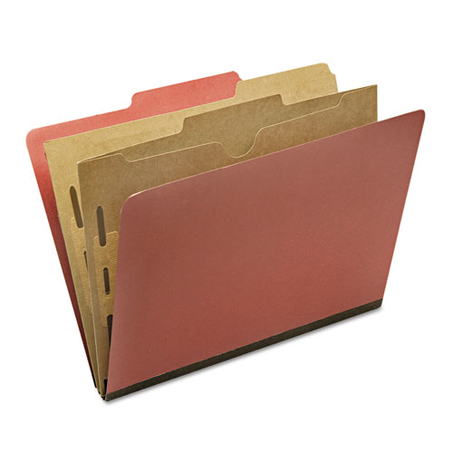 Classification Folder, Legal, 2 Dividers, 6-Part, Earth Red