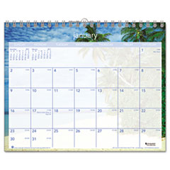 Wall Calendar, 12 Months, 15"x12", Tropical Escape/Blue