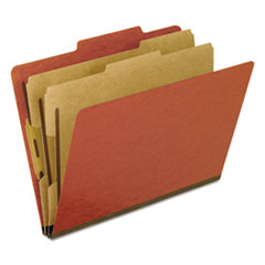 Classification Folders, 2 Dividers, Letter, 10/BX, Brick RD