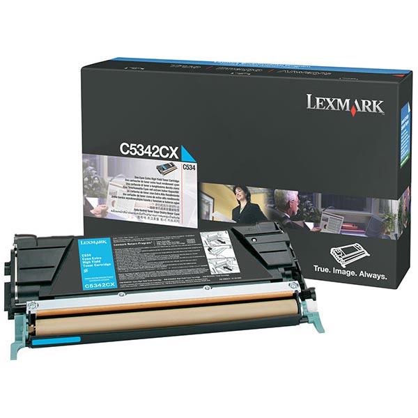 Genuine OEM Lexmark C5346CX Government Extra High Yield Cyan Return Program Toner (TAA Compliant version of C5342CX) (7000 Page Yield)