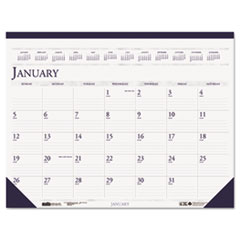 Desk Pad Calendar, Perf. Top, Jan-Dec, 22"x17", Gray/Blue